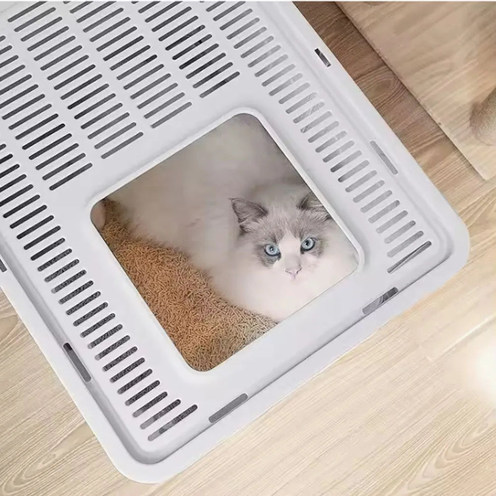 Maison de Toilette pour Chat à Double Accès