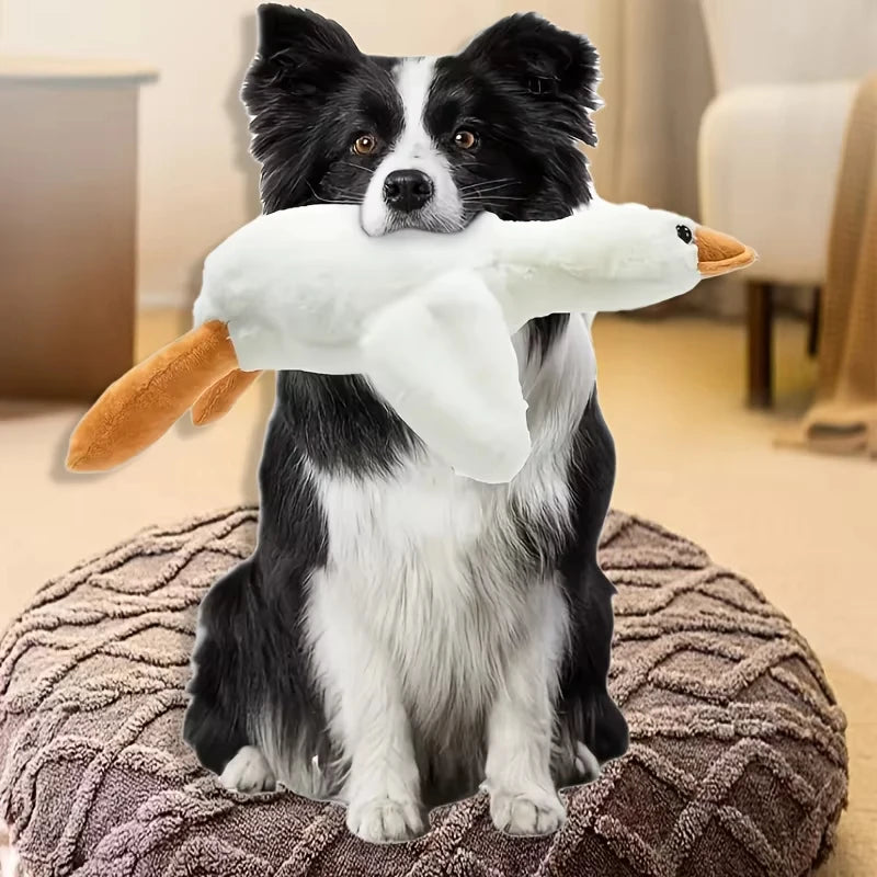 Grande Peluche Canard Blanc Réaliste pour Chiens