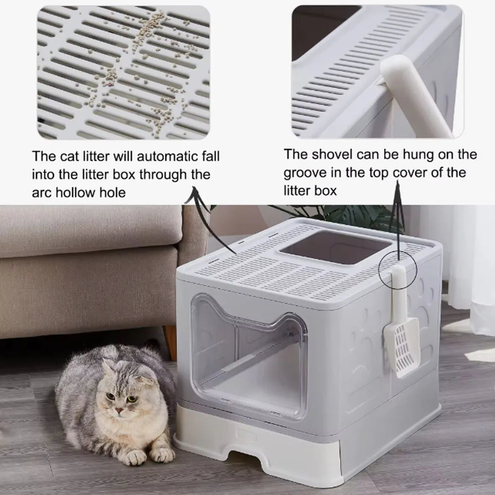 Maison de Toilette pour Chat à Double Accès