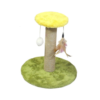 Arbre à Chat Compact en Sisal avec Jouets Suspendus
