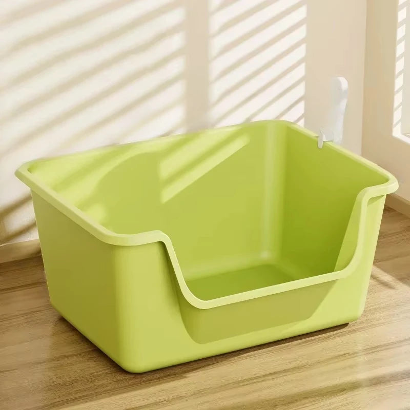 Bac à litière pour chat grande capacité en plastique semi-fermé