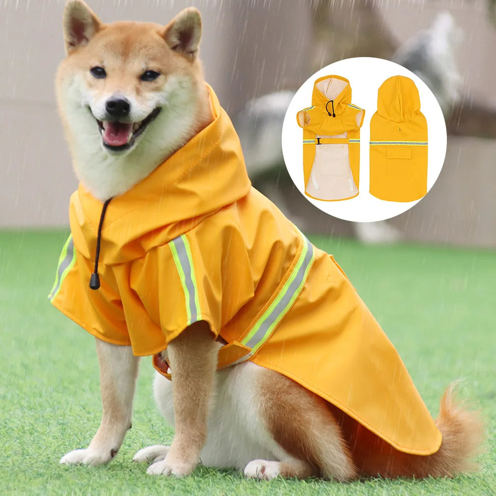 Manteau Imperméable Cape avec Bande Réfléchissante pour Chien