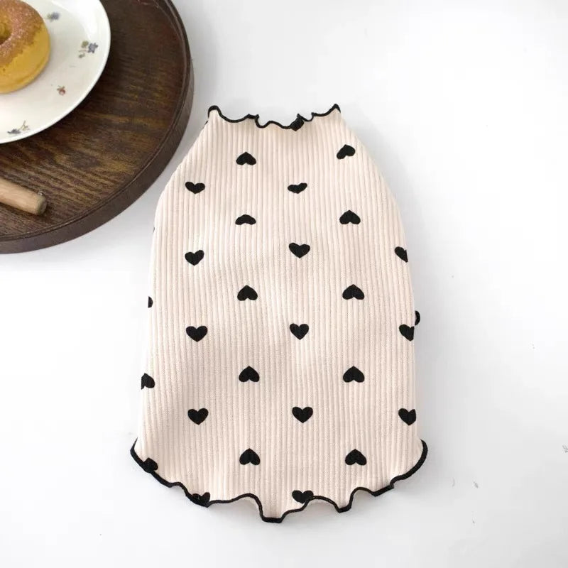 Pyjama Rose à Cœurs Noirs pour Petit Chien