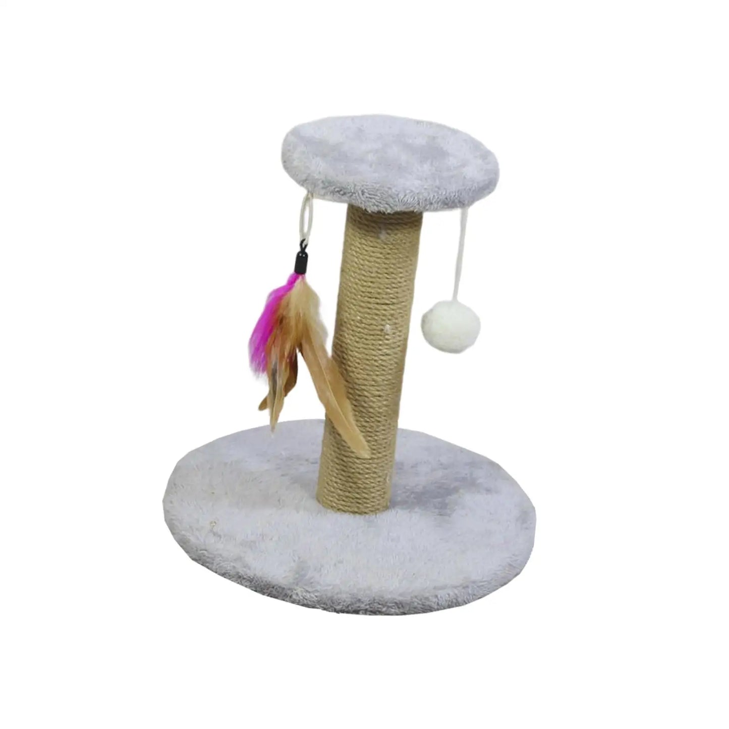 Arbre à Chat Compact en Sisal avec Jouets Suspendus