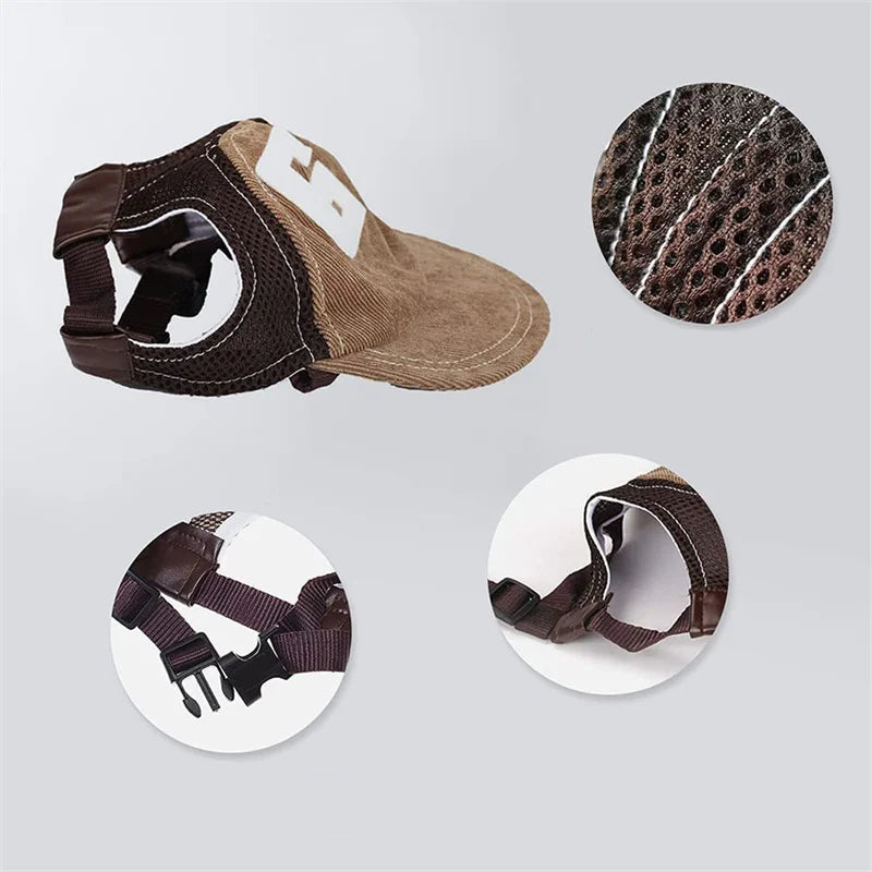 Casquette Sportive en Velours avec Trous pour les Oreilles