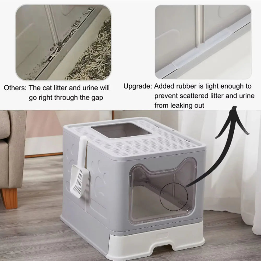 Maison de Toilette pour Chat à Double Accès