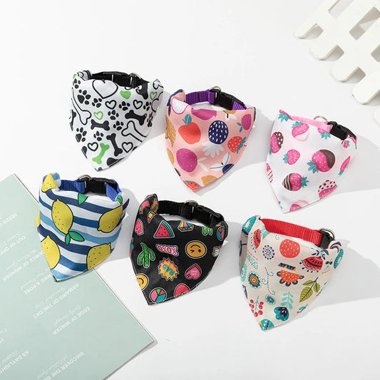 Bandana Ajustable à Motifs Colorés pour Chiens