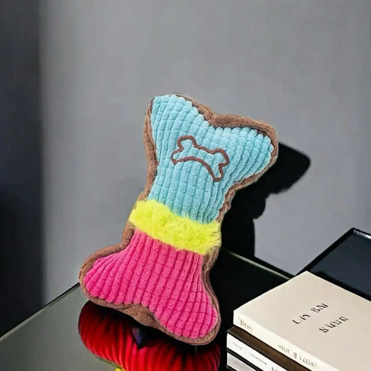 Jouet Os en Peluche Sonore pour Chiens – Résistant & Ludique