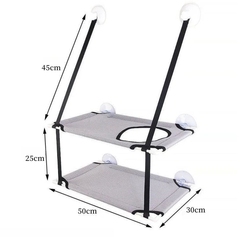 Hamac de Fenêtre Double Étage pour Chat avec Ventouses