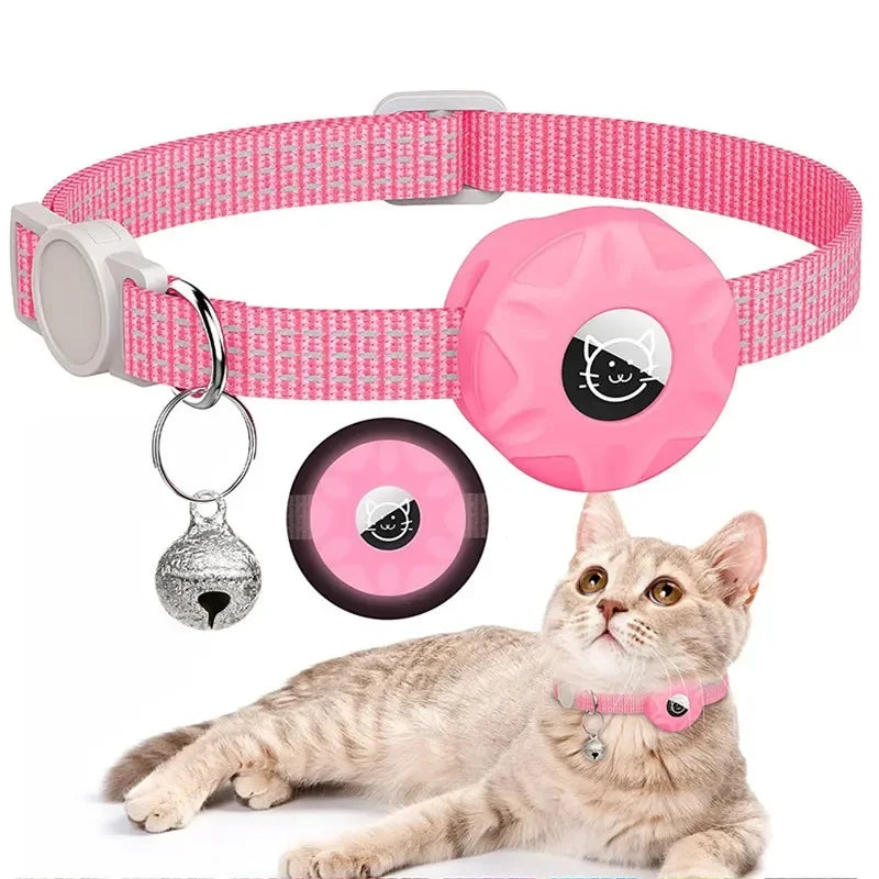 Collier Réfléchissant avec Support AirTag pour Chat