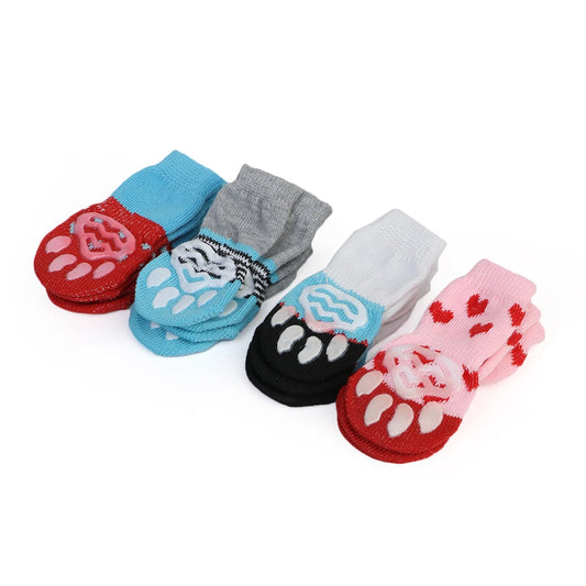 Chaussettes antidérapantes pour chiens et chats – Lot de 4