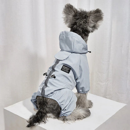 Manteau Imperméable avec Bande Réfléchissante et Ouverture pour Laisse