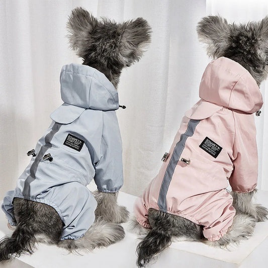 Manteau Imperméable avec Bande Réfléchissante et Ouverture pour Laisse