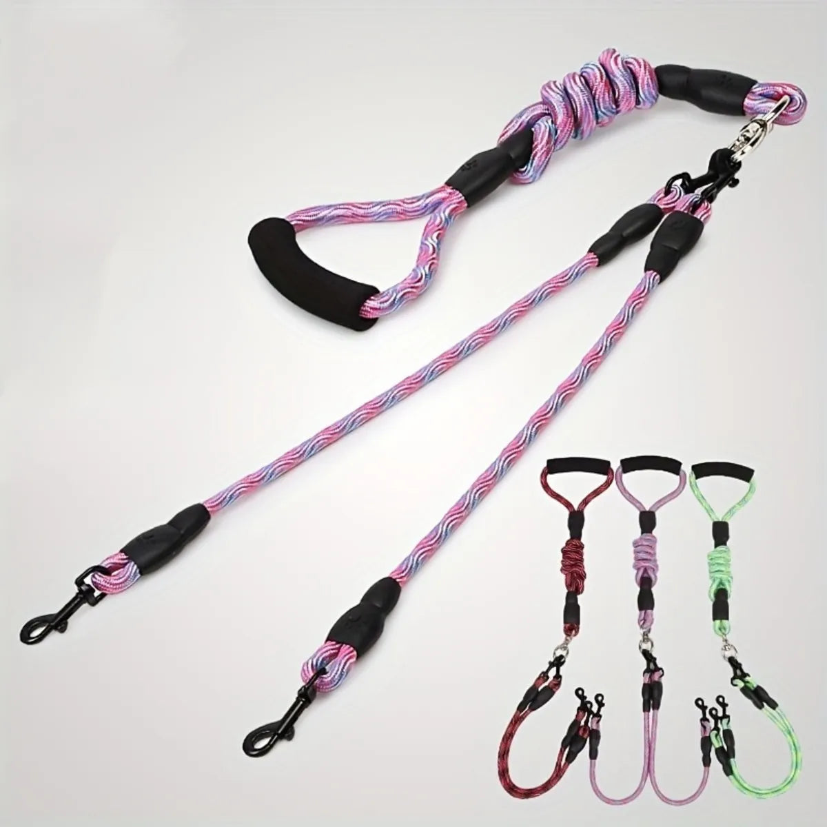 Double Laisse Confort en Corde pour Chien