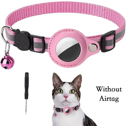 Collier Anti-Perte Réfléchissant avec Support AirTag pour Chat