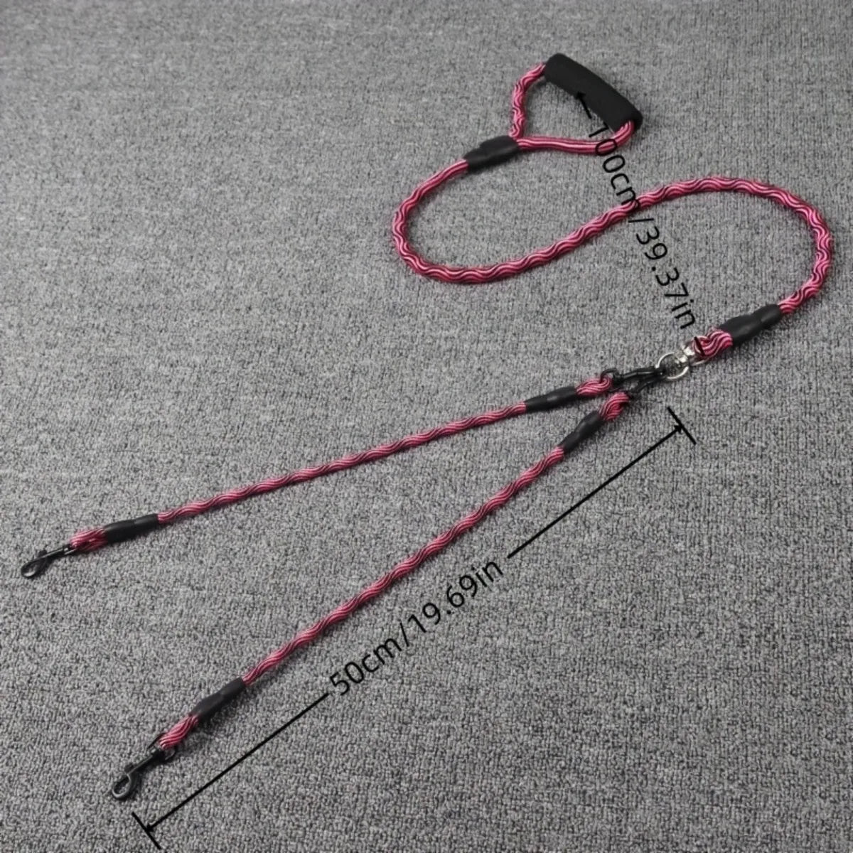 Double Laisse Confort en Corde pour Chien