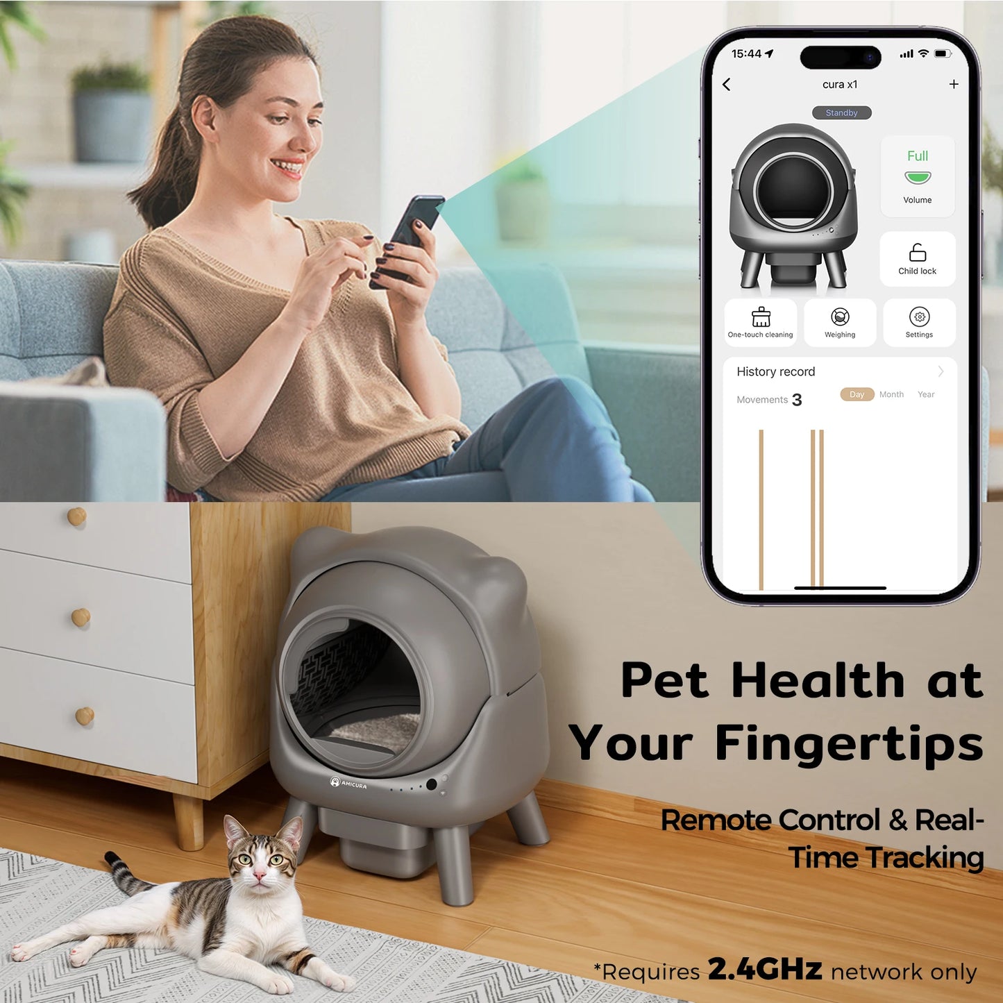 Litière automatique pour chat Amicura Cura X1
