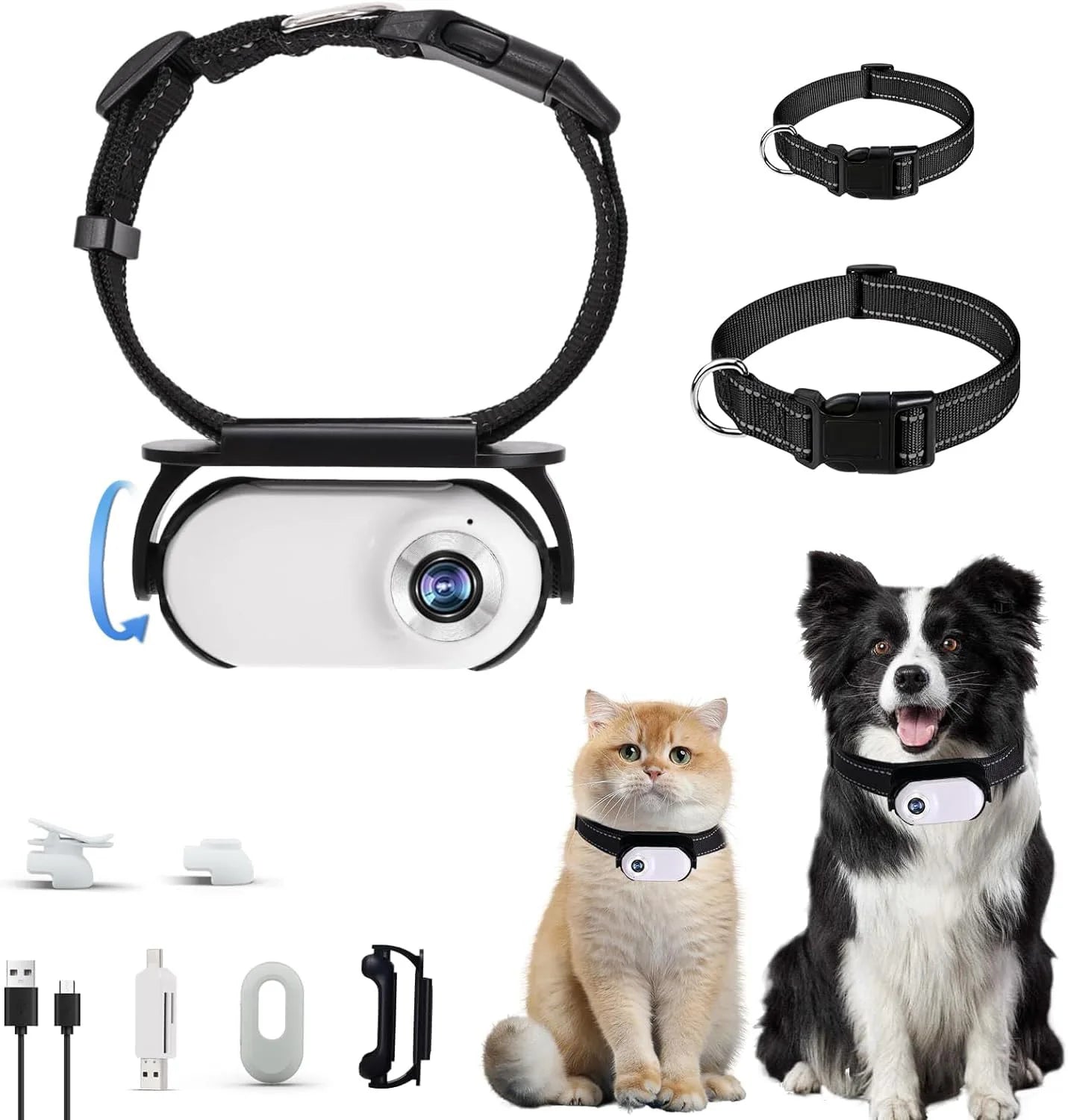 Kit Caméra HD 1080P Sans Fil pour Collier d’Animaux – Écran Intégré