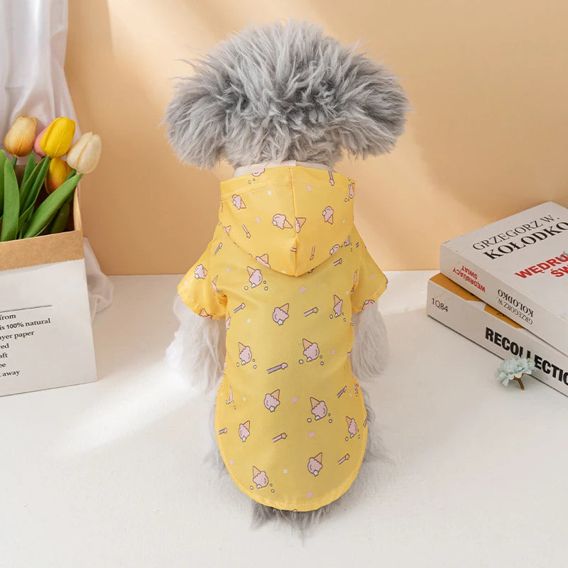 Manteau Imperméable d’Été pour Petits Chiens avec Manches Courtes