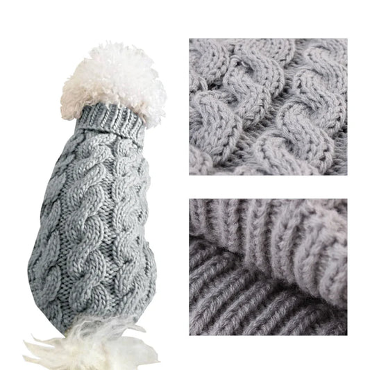 Pull d’Hiver Torsadé pour Petit Chien