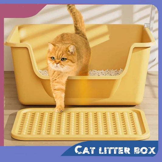 Bac à litière pour chat grande capacité en plastique semi-fermé