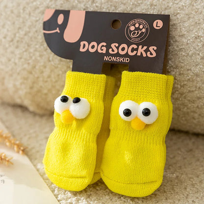 Chaussettes Antidérapantes Yeux Rigolos pour Chien ou Chat