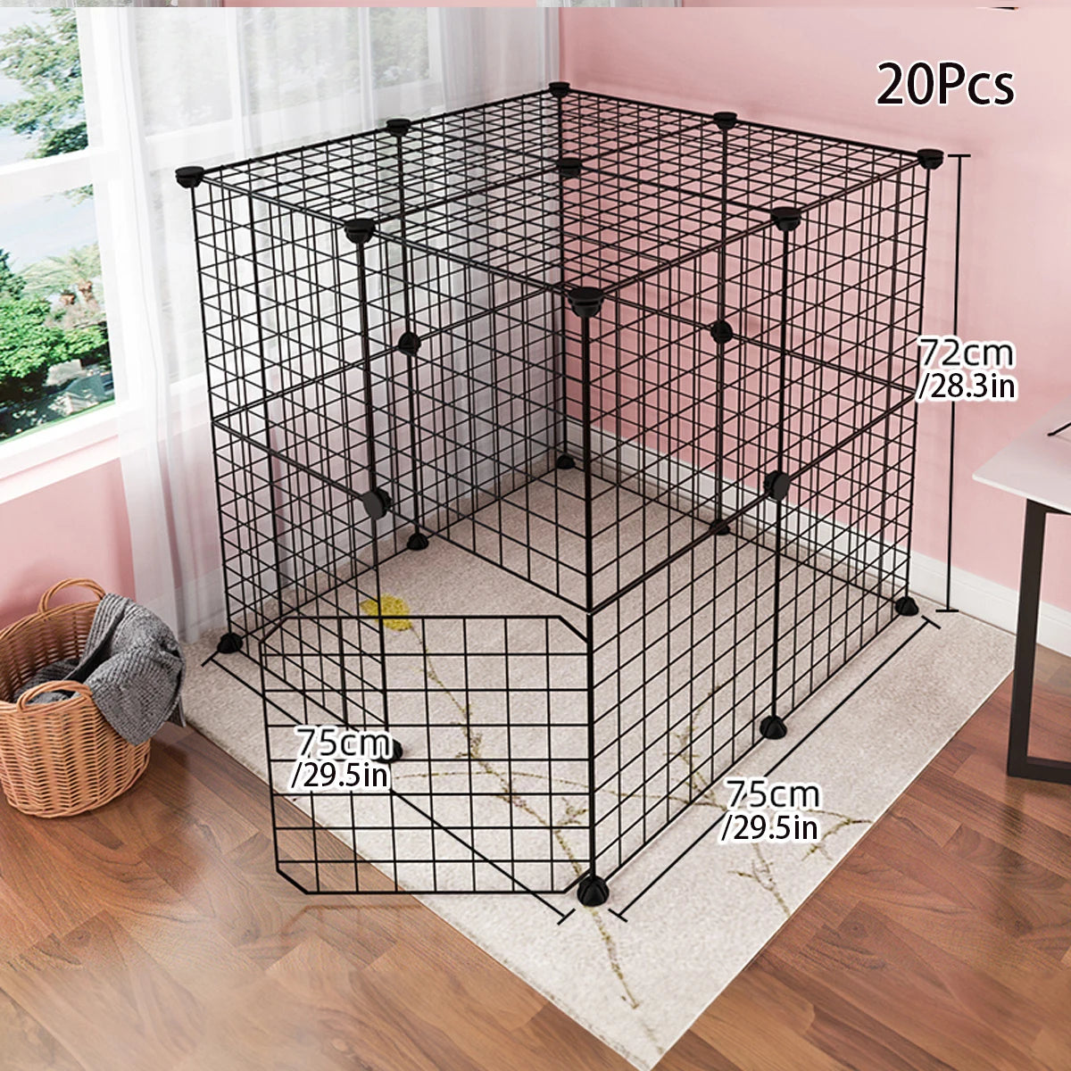 Enclos Modulaire en Grille Métallique pour Animaux