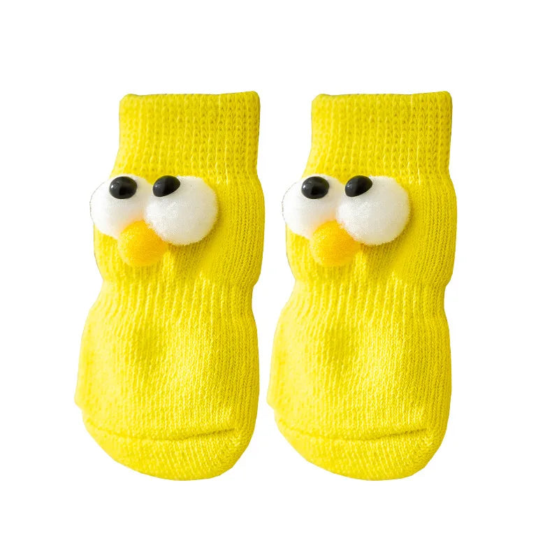 Chaussettes Antidérapantes Yeux Rigolos pour Chien ou Chat