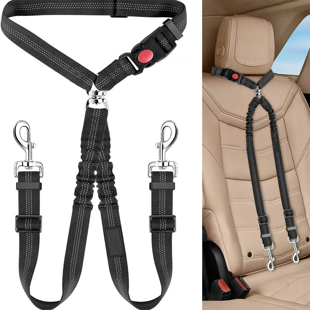 Double Ceinture de Sécurité Appui-Tête pour Chien