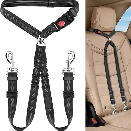 Double Ceinture de Sécurité Appui-Tête pour Chien