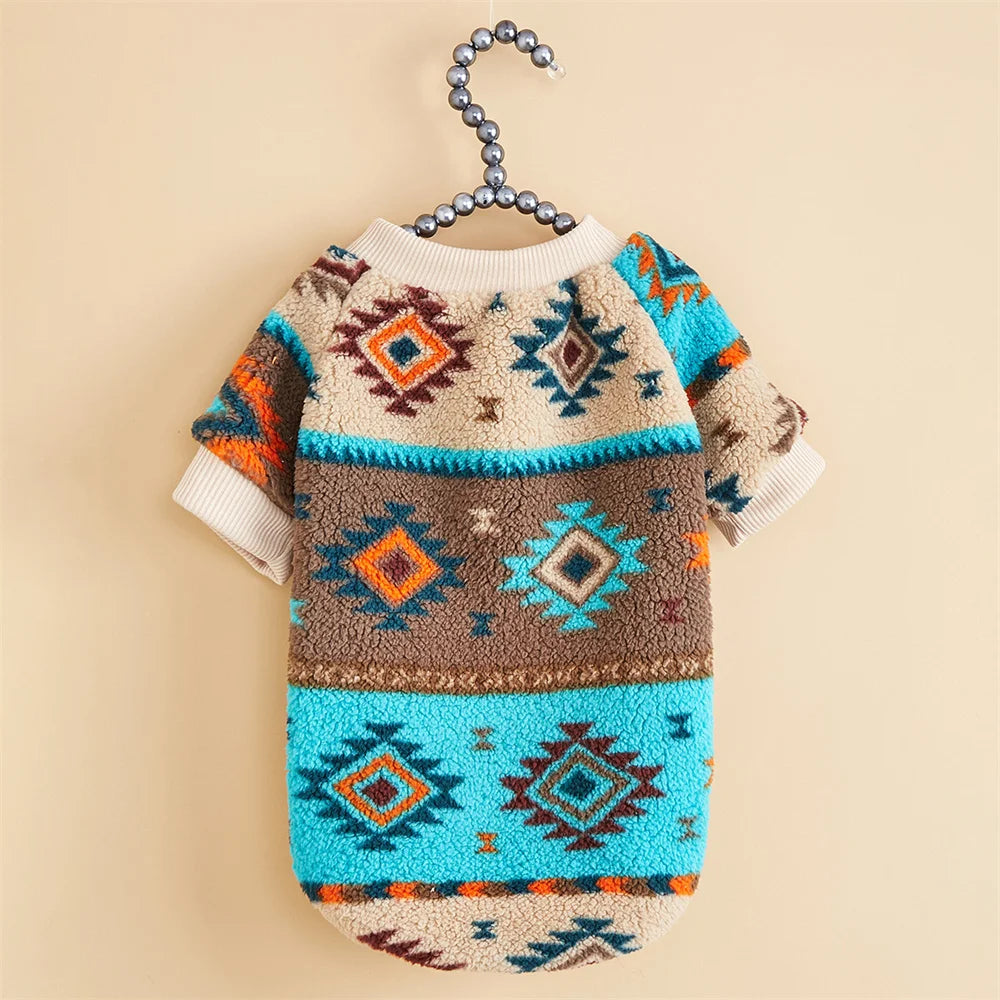 Pull Polaire à Motifs Géométriques pour Chien