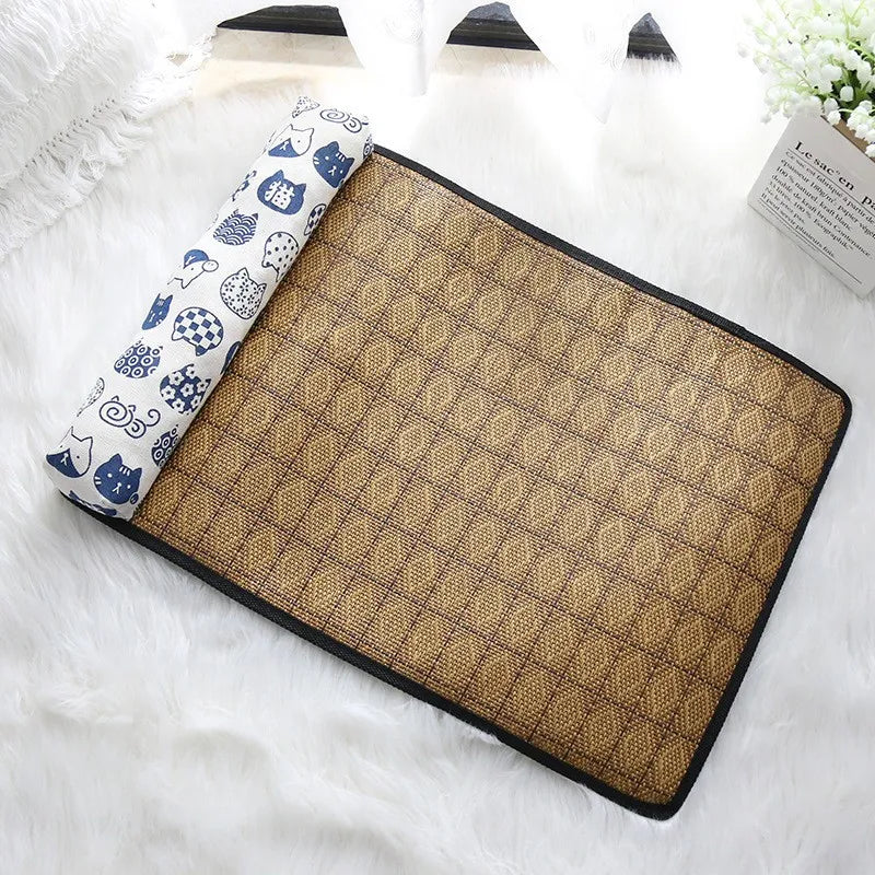 Tapis Rafraîchissant en Rotin pour Animaux