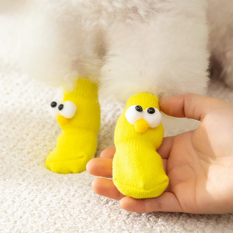 Chaussettes Antidérapantes Yeux Rigolos pour Chien ou Chat