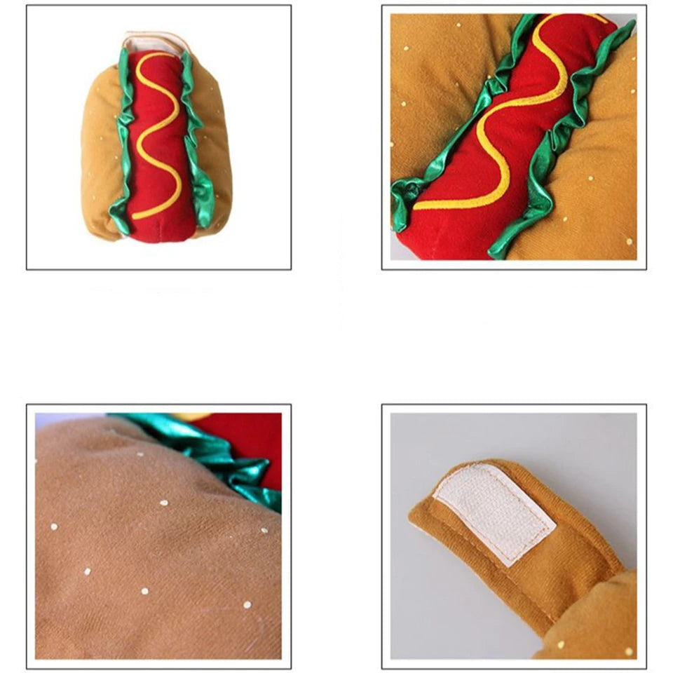 Costume Hot-Dog de Noël pour Chiens et Chats – Tenue Hivernale Humoristique