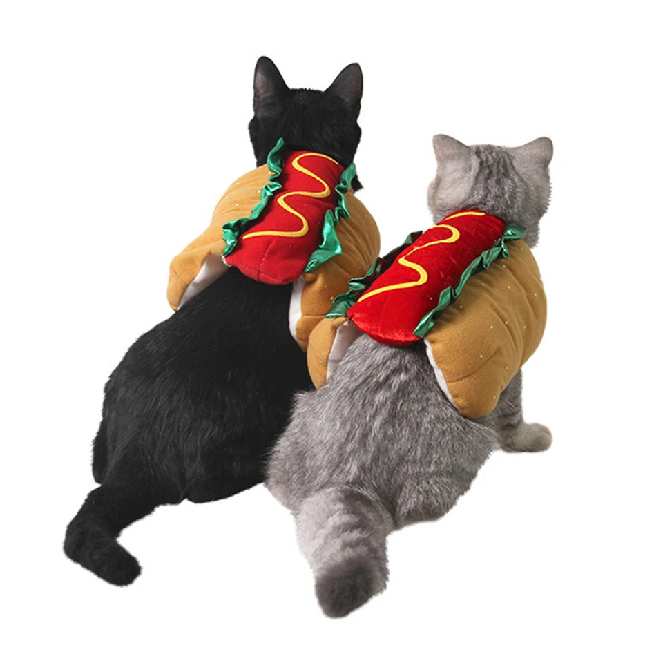 Costume Hot-Dog de Noël pour Chiens et Chats – Tenue Hivernale Humoristique