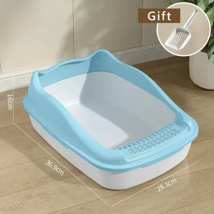 Bac à Litière Semi-ouvert pour Chats avec Pelle, visuel produit
