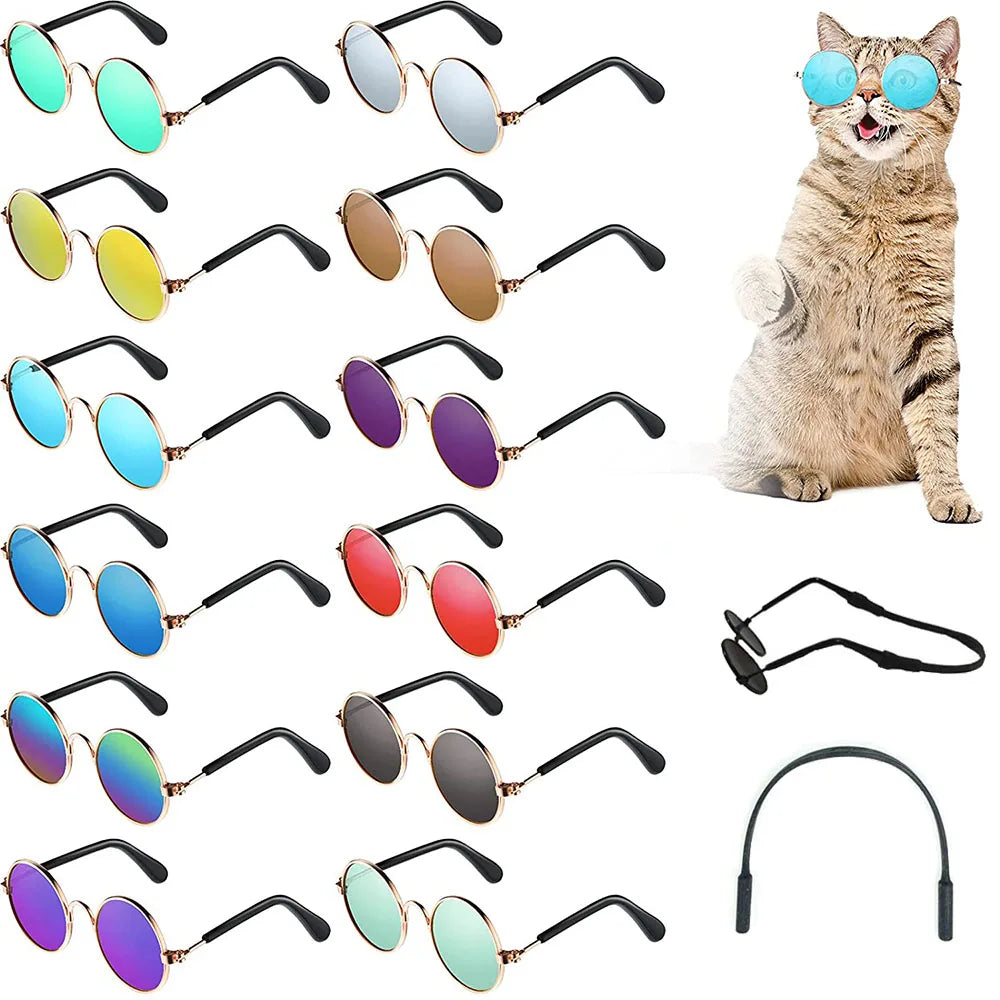 Lunettes Rétro Rondes pour Chiens et Chats Style Hippie
