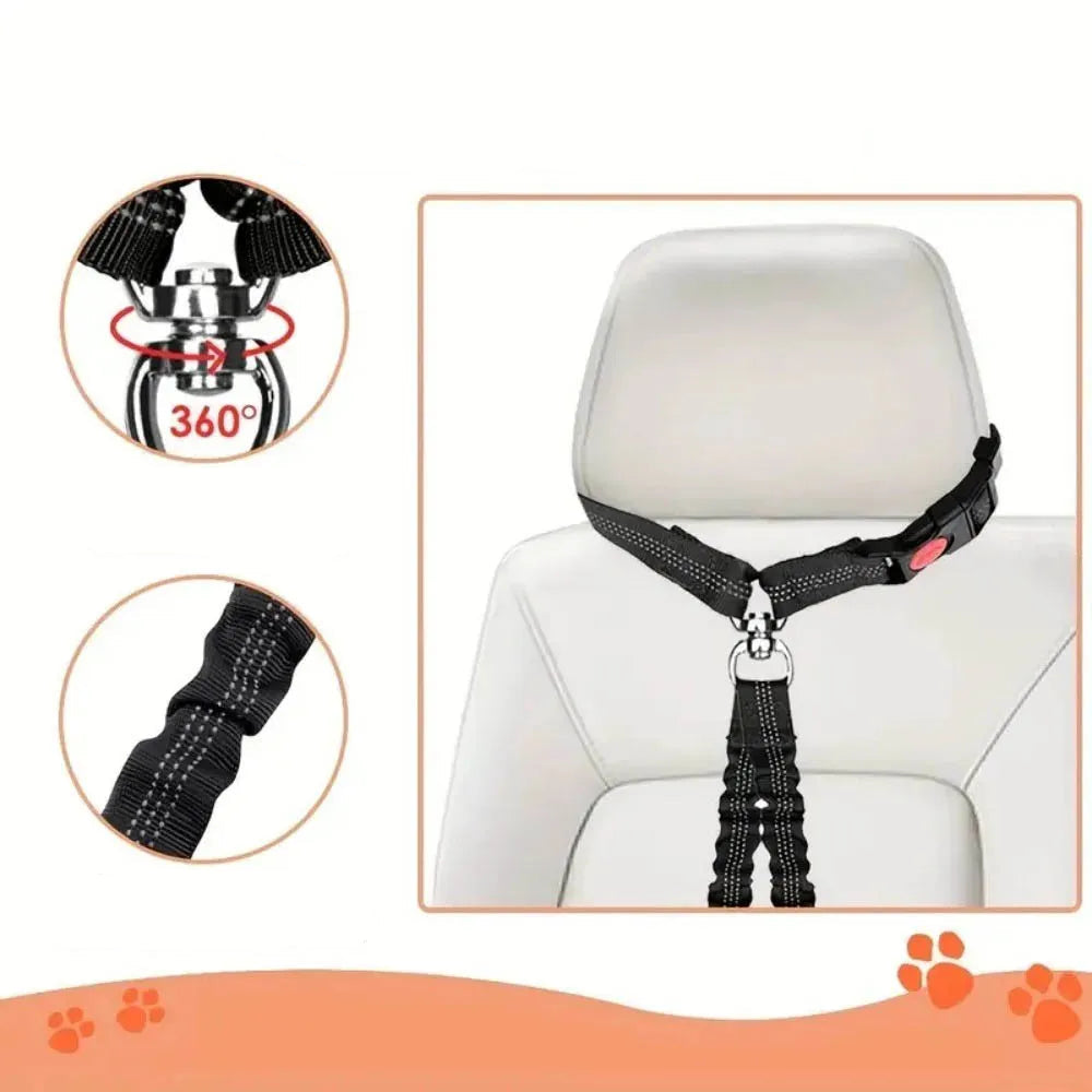 Double Ceinture de Sécurité Appui-Tête pour Chien