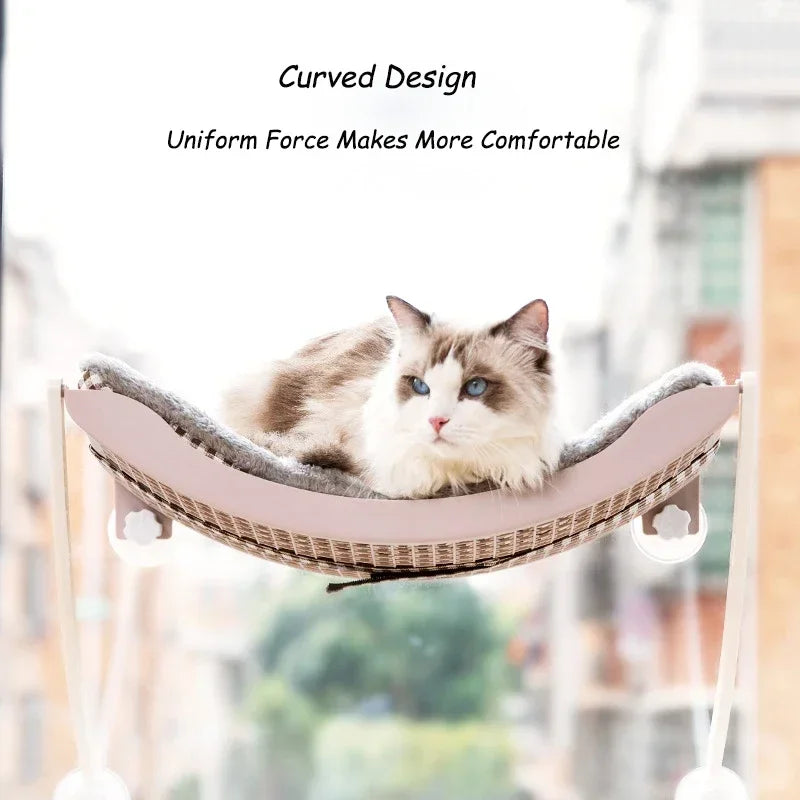 Hamac de Fenêtre pour Chat – Coussin Polaire ou Grattoir inclu