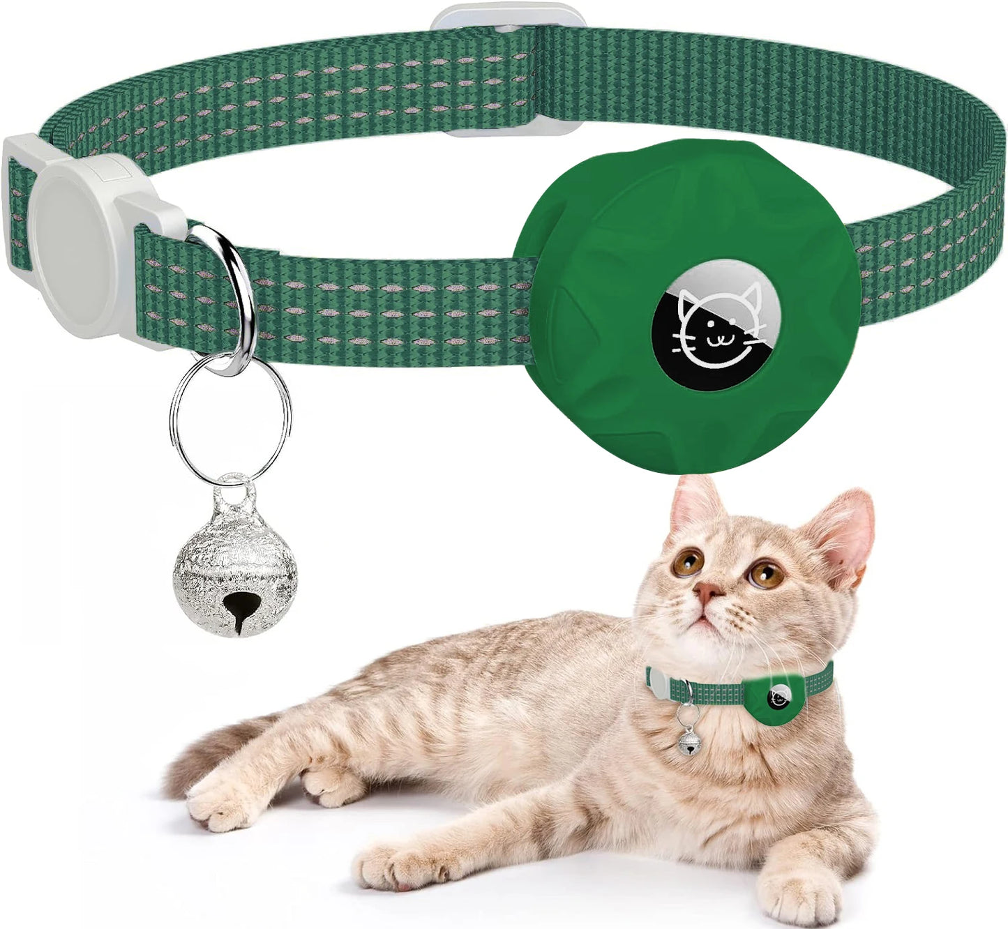 Collier Réfléchissant avec Support AirTag pour Chat