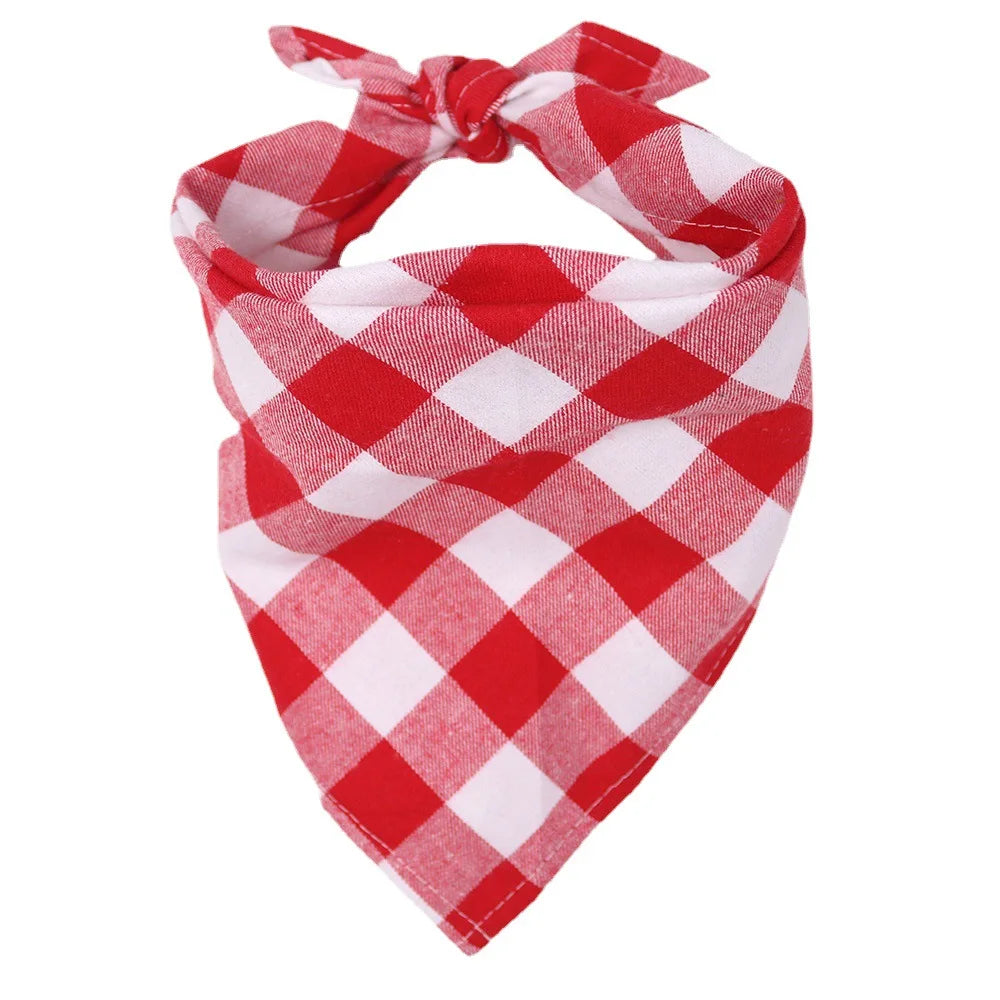Foulard Bandana à Carreaux pour Chiens – Accessoire en Coton Lavable