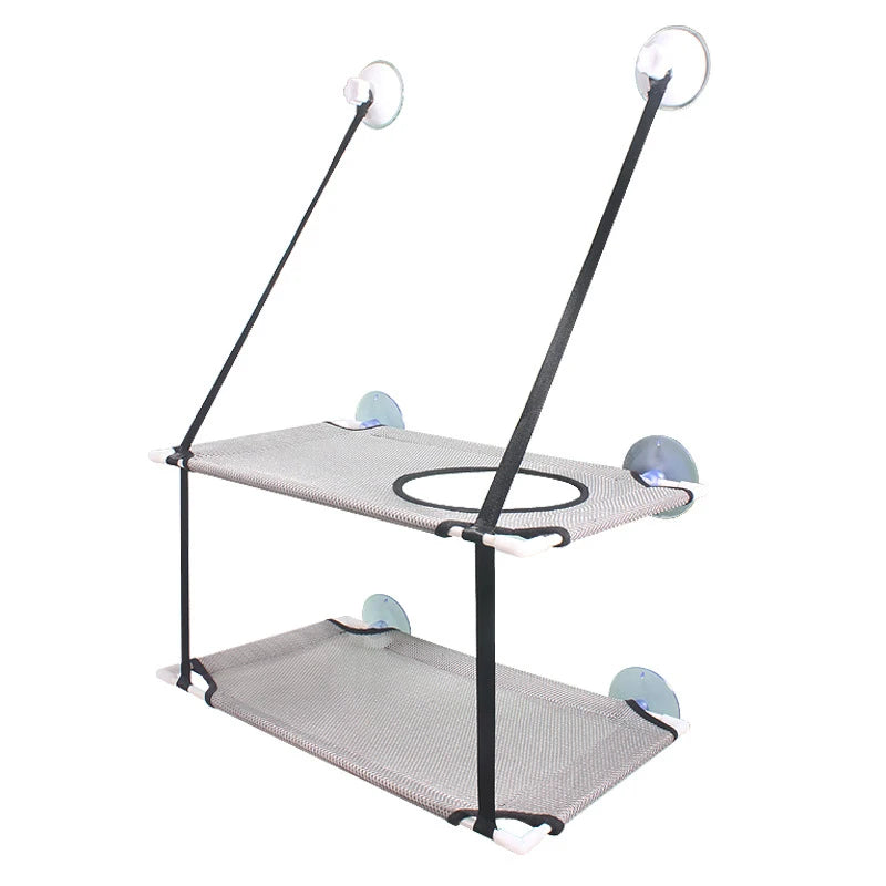 Hamac de Fenêtre Double Étage pour Chat avec Ventouses