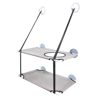 Hamac de Fenêtre Double Étage pour Chat avec Ventouses