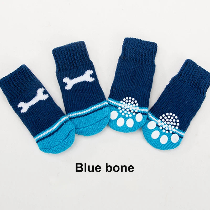 Chaussettes Antidérapantes Motif Canard pour Chiens et Chats – Lot de 4