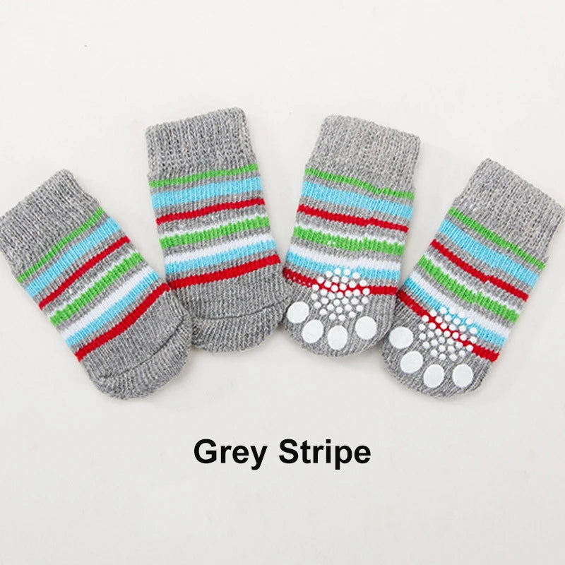 Chaussettes Antidérapantes Motif Canard pour Chiens et Chats – Lot de 4