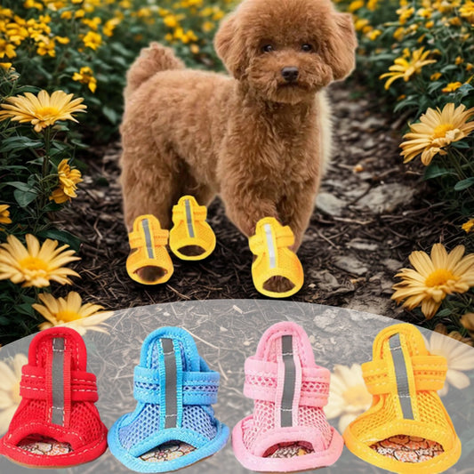 Sandales Respirantes Antidérapantes pour Chiens – Lot de 4