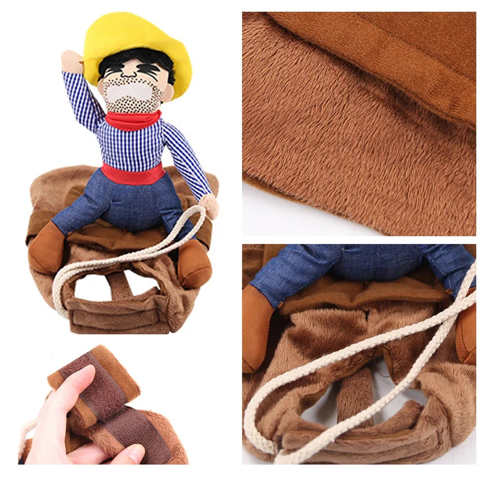 Déguisement Cowboy avec Selle pour Chiens – Velcro Ajustable