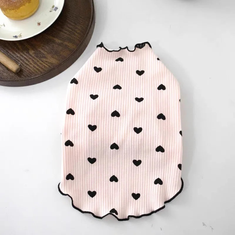 Pyjama Rose à Cœurs Noirs pour Petit Chien
