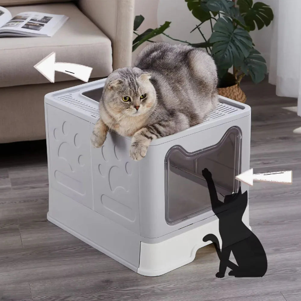 Maison de Toilette pour Chat à Double Accès