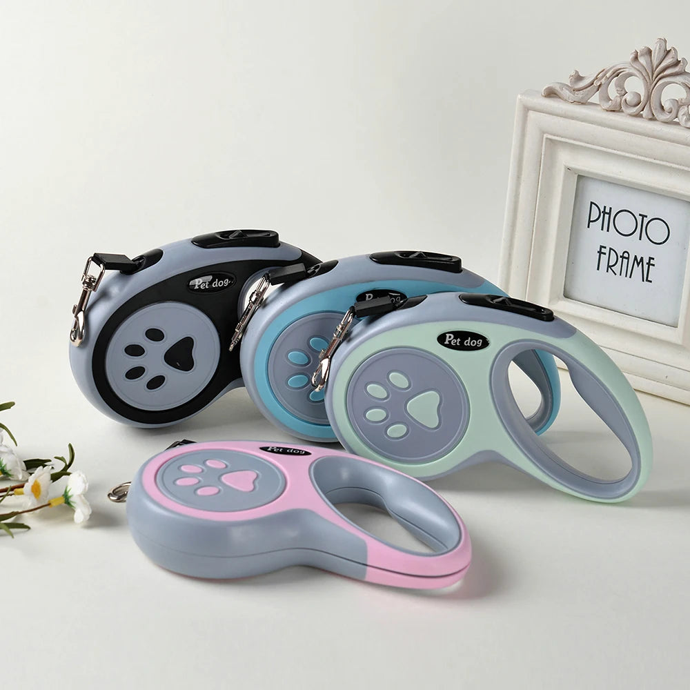 Laisse Enrouleur Empreinte Patte pour Chien